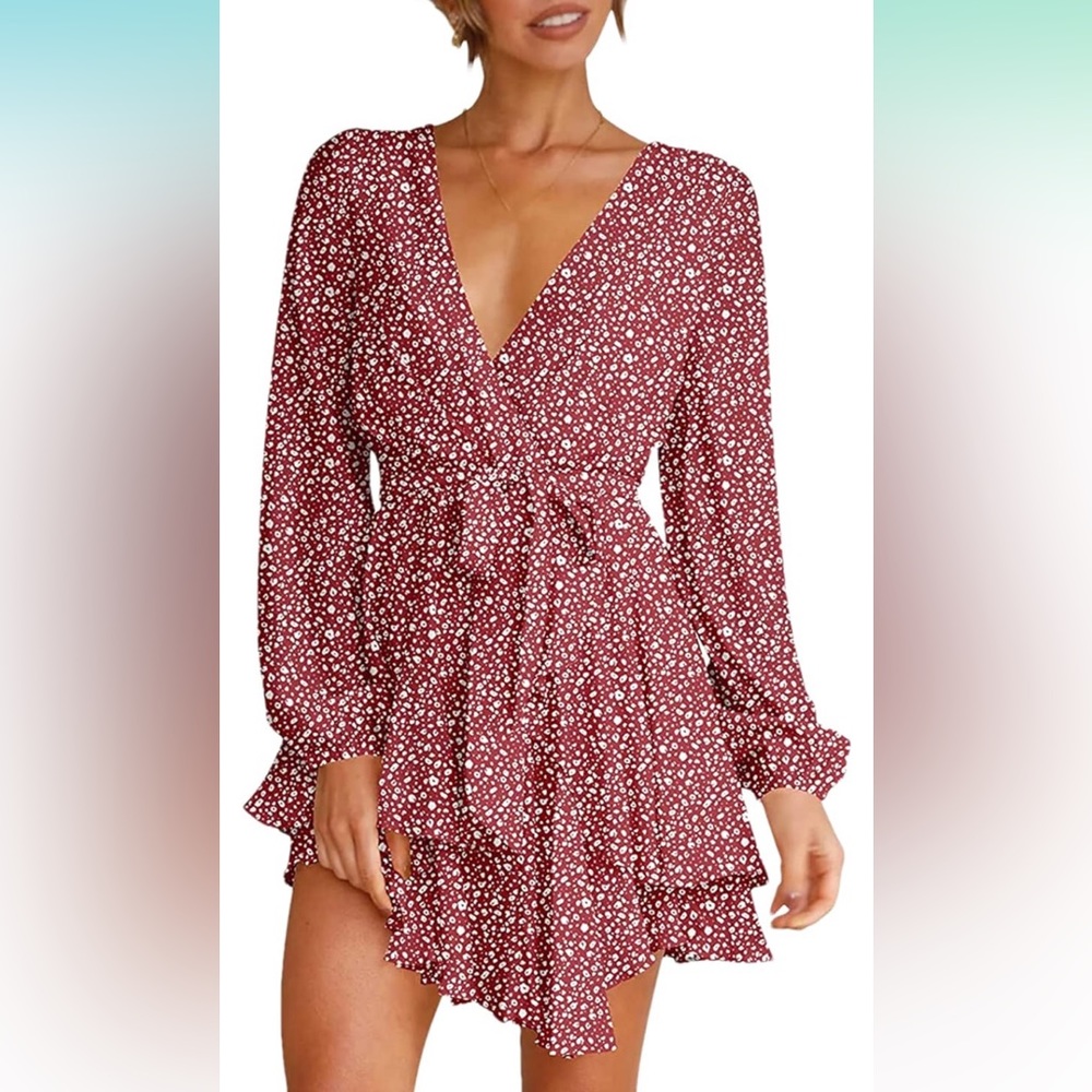 Chic Red Floral Mini Dress